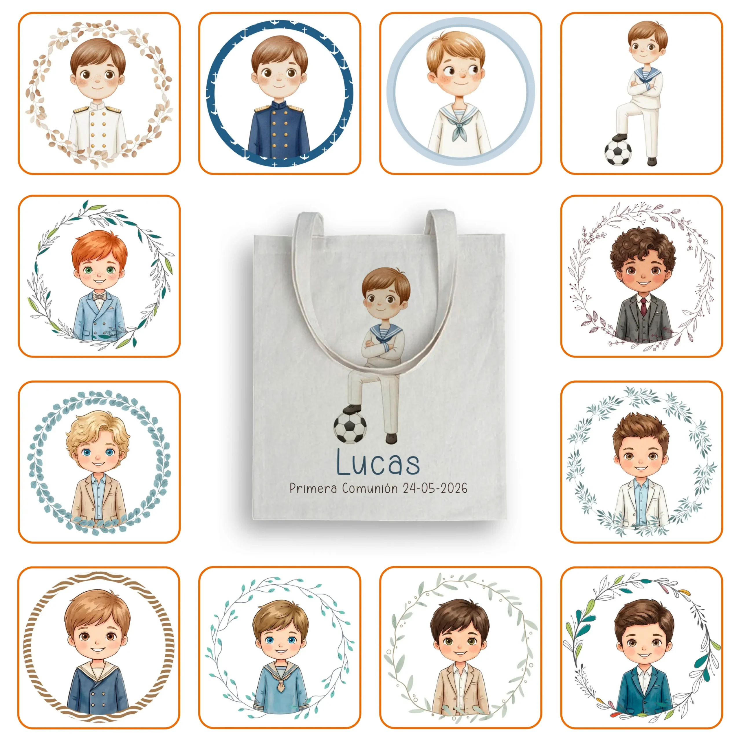 Bolsa Tote Bag Personalizada Niño Comunión