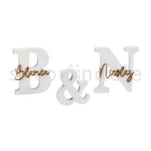 Set Iniciales Madera Blanca