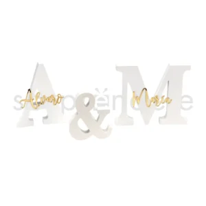 Set Iniciales Madera Blanca Nombres