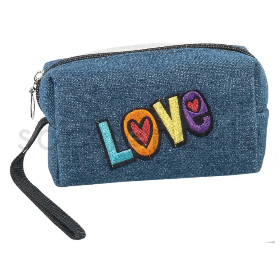 Neceser Maquillaje Tela Vaquera Love