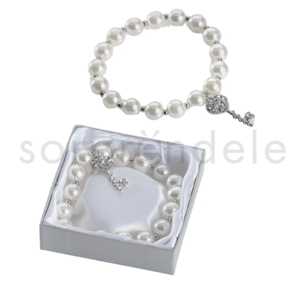 Pulsera Perlas Cristal Colgante