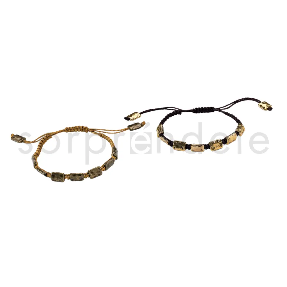 Pulsera Piedras Metal con Cajita