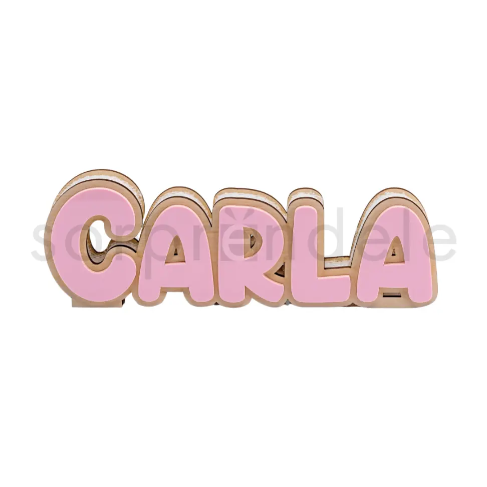 Nombre Metacrilato Rosa y Madera