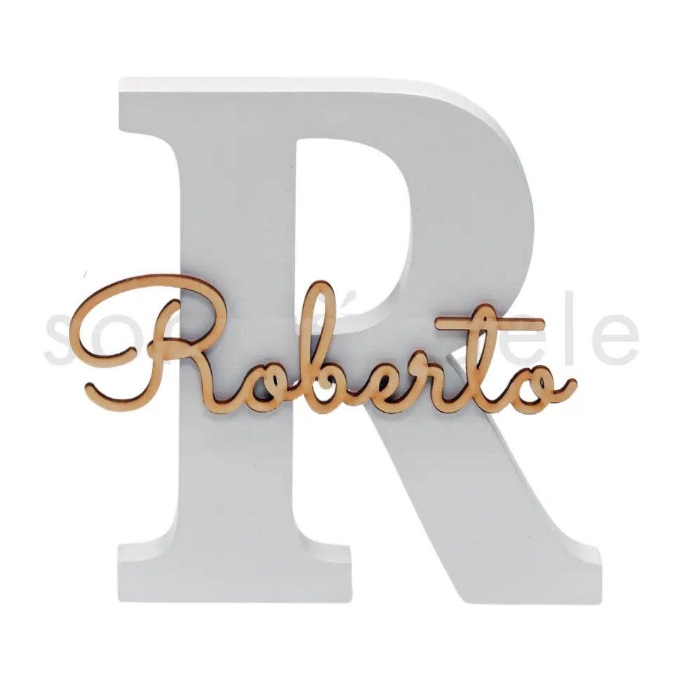 Inicial Madera Blanca con Nombre Madera