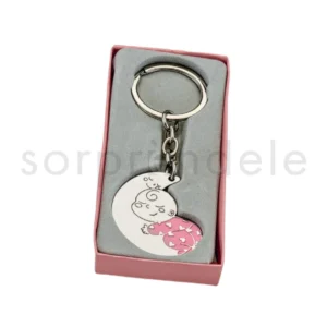 Llavero Bebé Luna Rosa con Caja