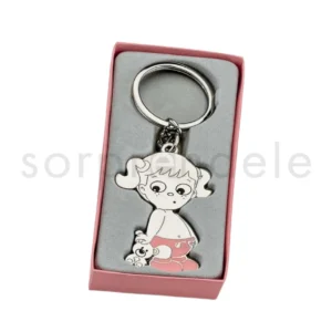 Llavero Bebé Peluche Rosa con Caja