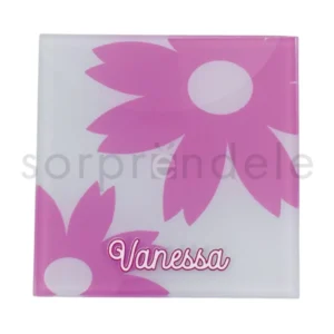 Posavasos Cristal Rosa Personalizado