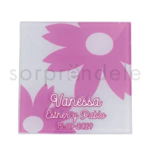 Posavasos Cristal Rosa Novios