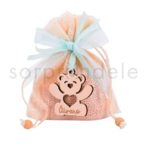 Bolsita Colgante Osito Lazo Celeste