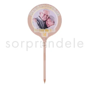 Cake Topper Metacrilato Bodas de Oro