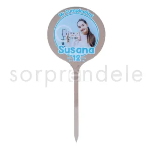 Cake Topper Metacrilato Cumpleaños Azul