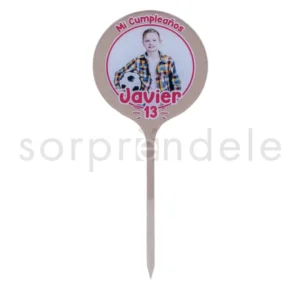 Cake Topper Metacrilato Cumpleaños Rojo