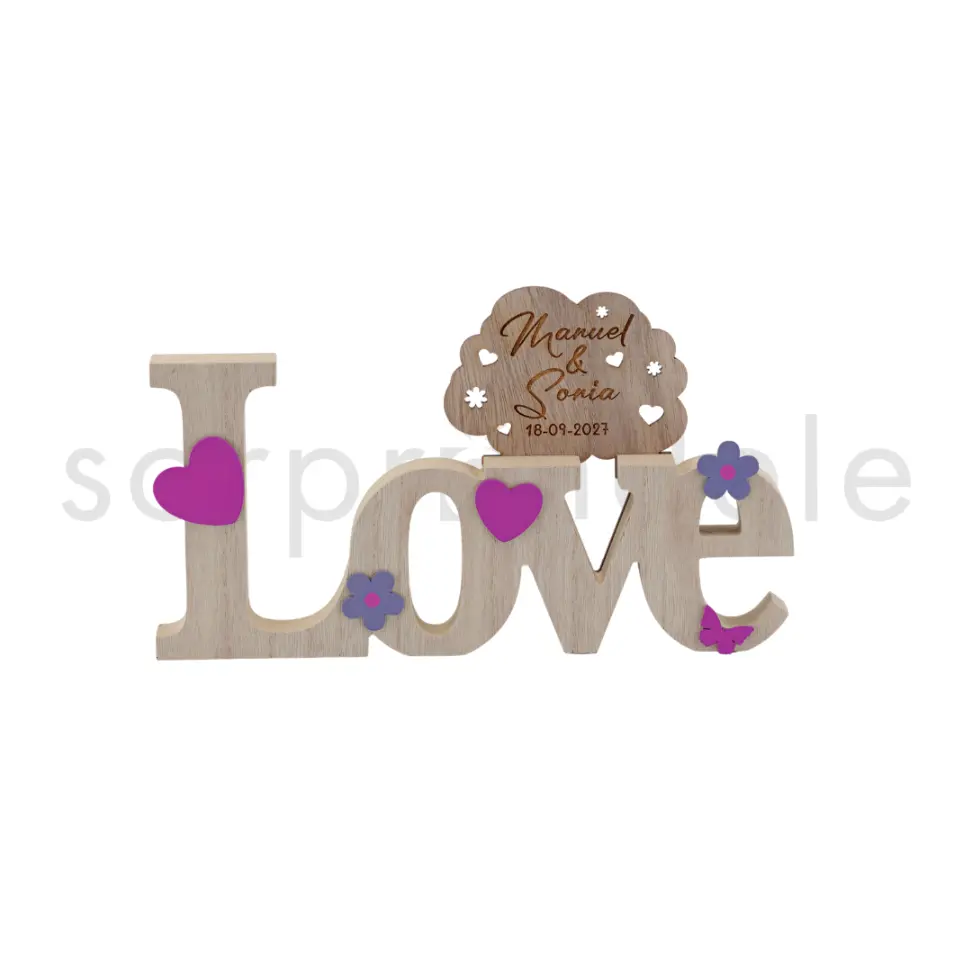 Deco Love Madera Novios Personalizado