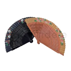 Abanico Madera Pintado Flores