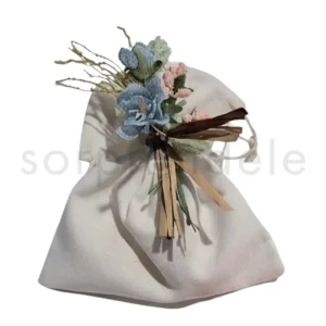 Bolsita Flores Azul y Rosa con 2 Jabones