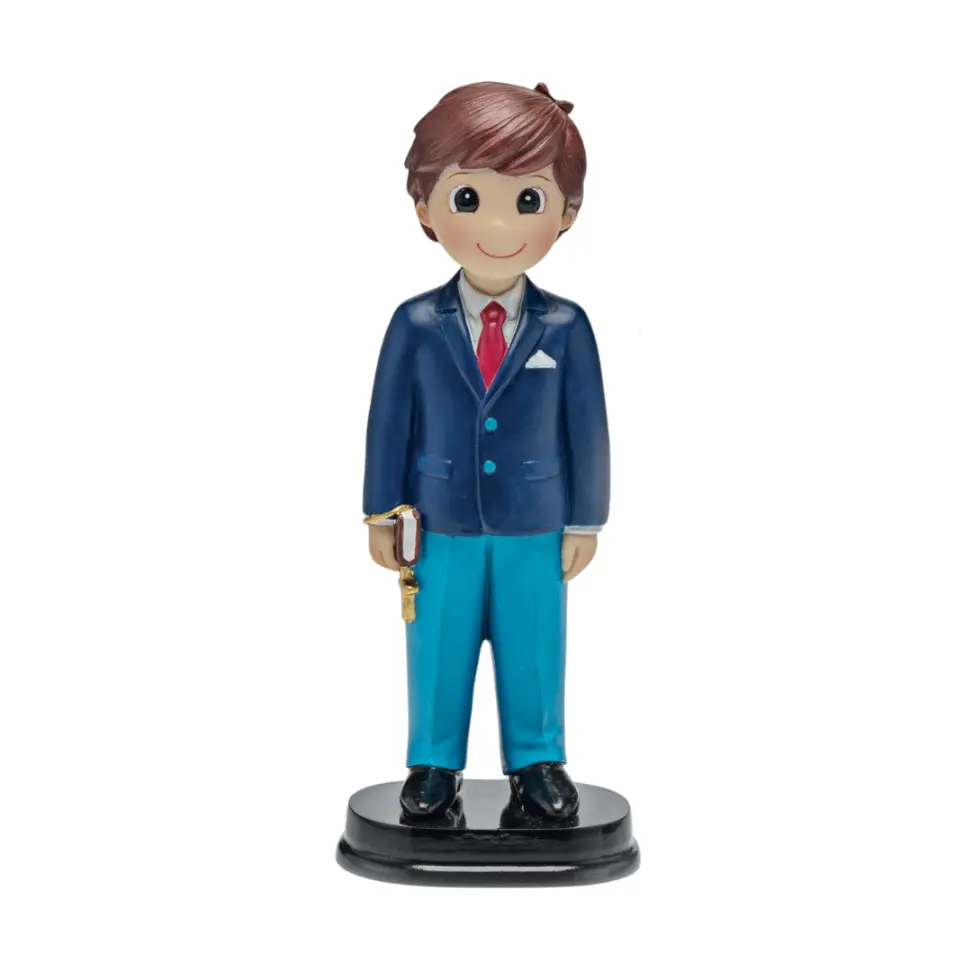 Figura Niño Comunión Libro Traje Azul