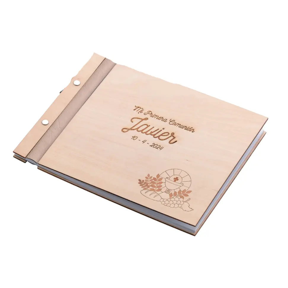 Libro de Firmas Madera Comunión Marfil