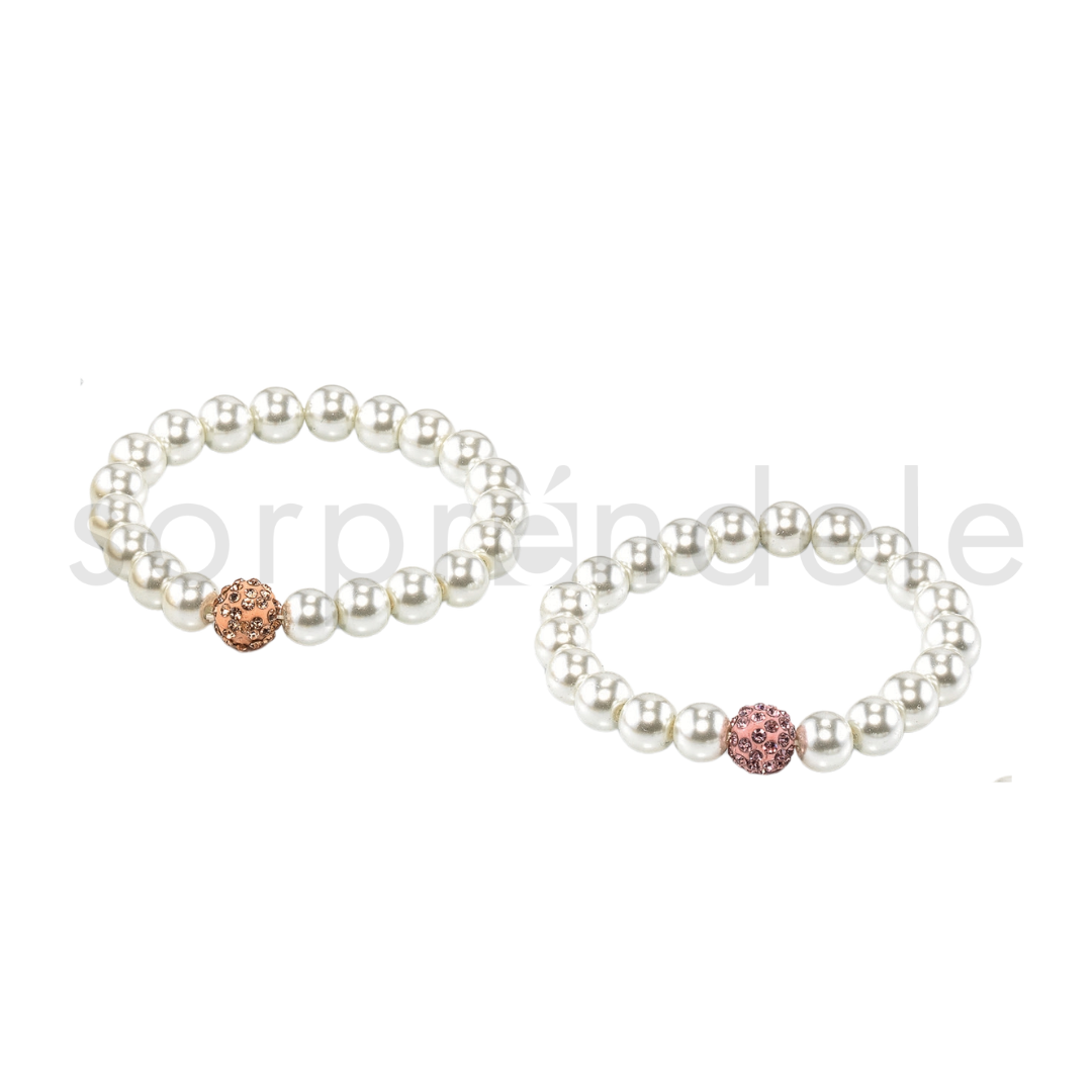Pulsera Perlas Cristal con Piedra Brillantes