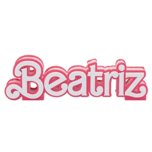 Deco nombre blanco y fucsia personalizado