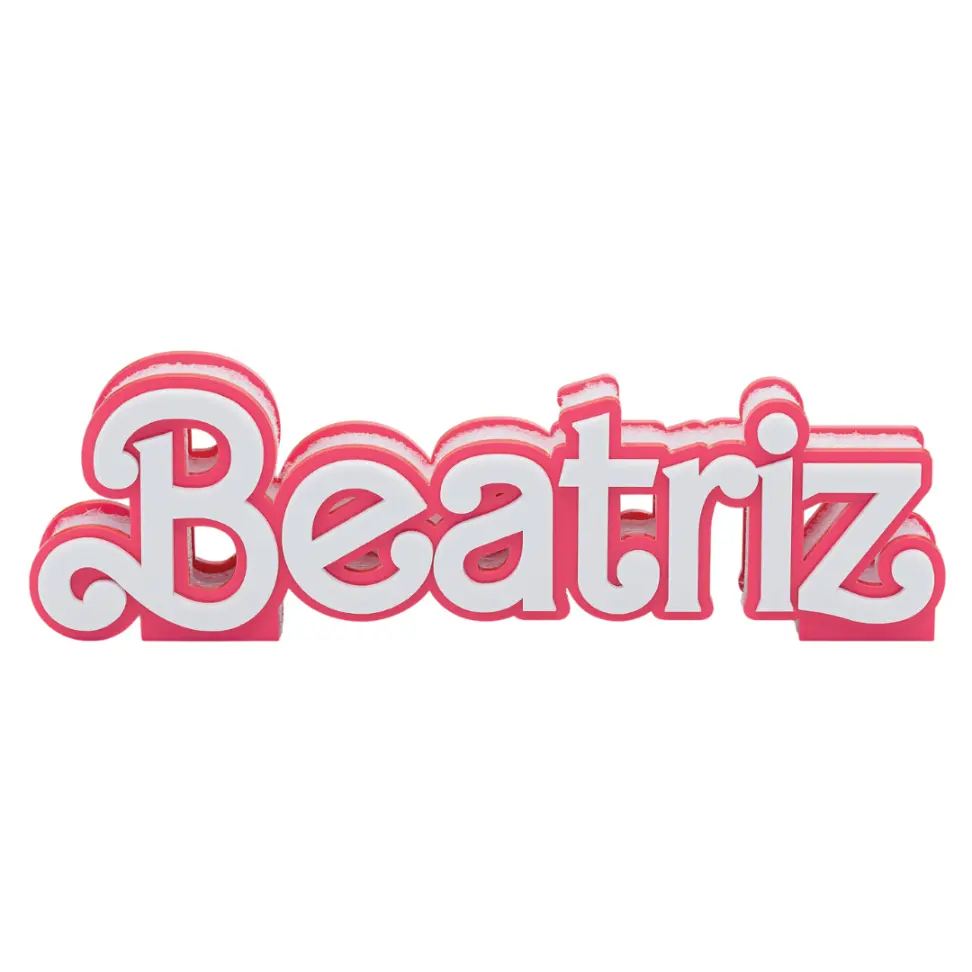 Deco nombre blanco y fucsia personalizado