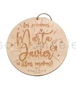 Cartel Madera Sois los Siguientes Corazones