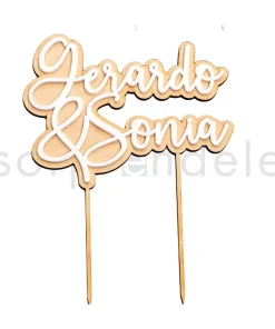 Cake Topper Madera Nombres Metacrilato