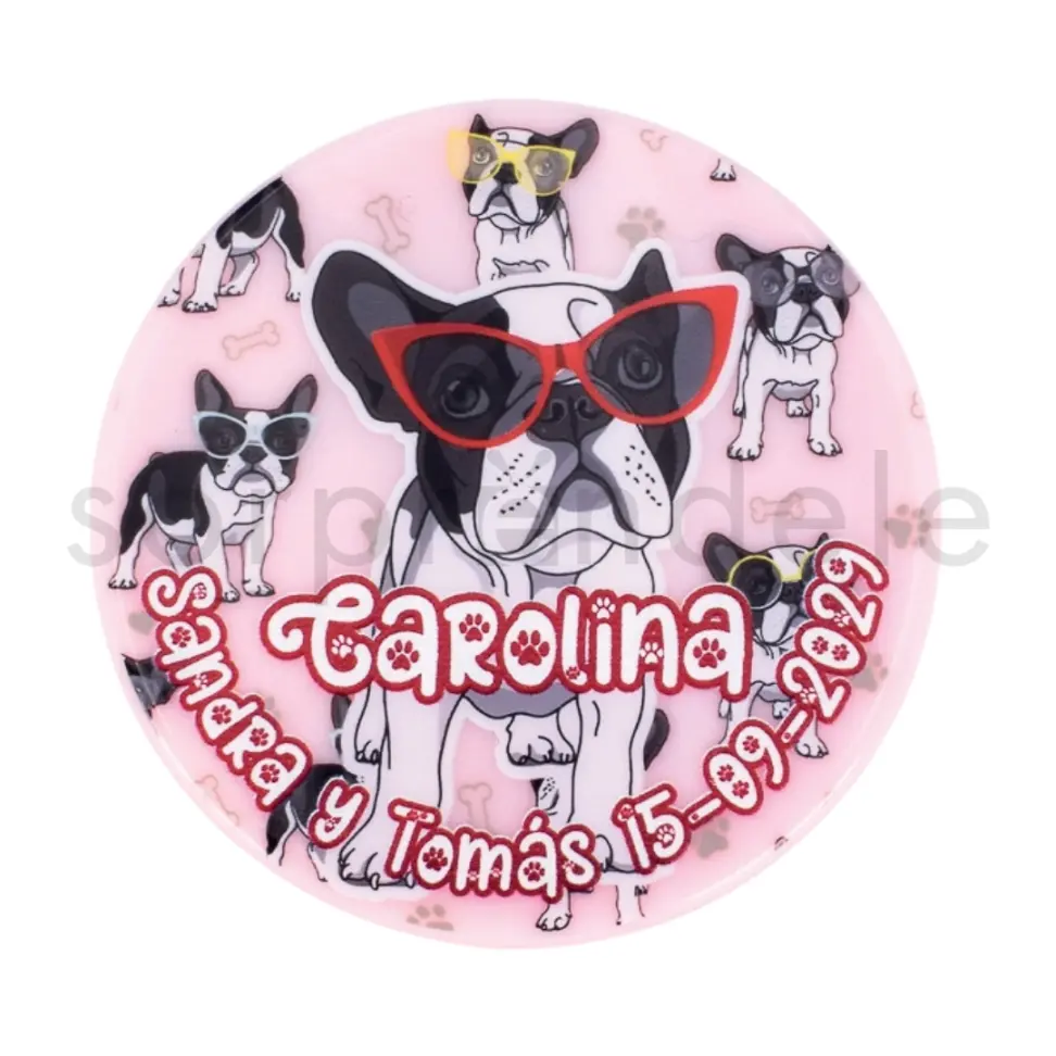 Espejo Doble Perros Personalizado Novios y Fecha