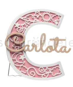 Inicial Madera Rosa y Blanco