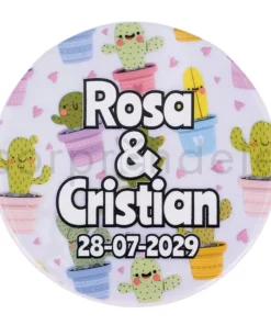 Espejo Doble Flores Personalizado Novios y Fecha