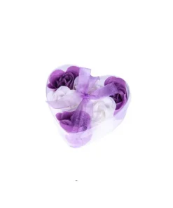 6 Flores de Jabón en Estuche Corazón