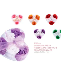 Alternative view of 6 Flores de Jabón en Estuche Corazón