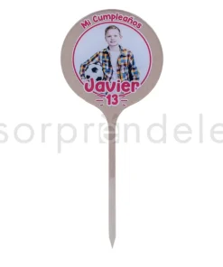 Cake Topper Metacrilato Cumpleaños Rojo
