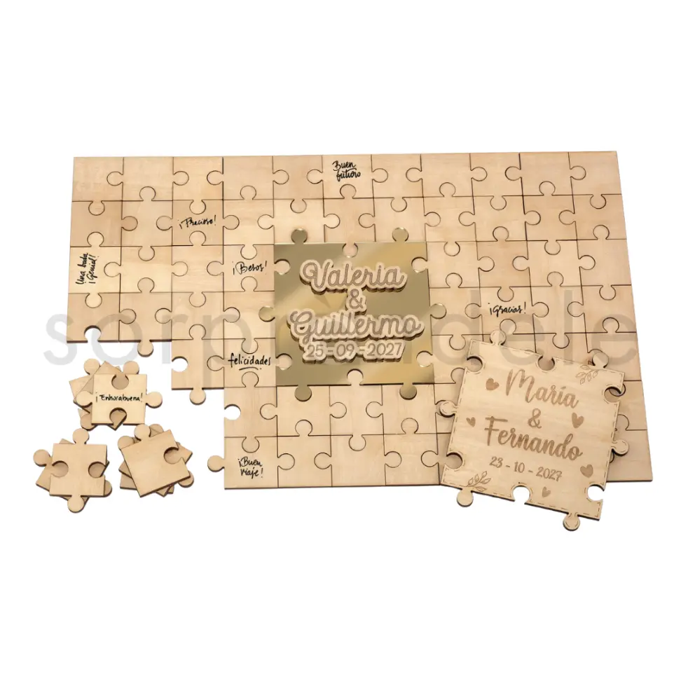 Puzle de Deseos Madera y Oro