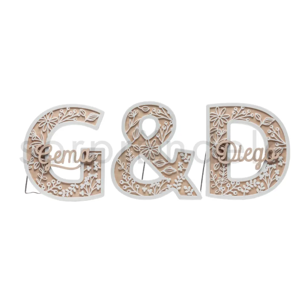 Set Iniciales Personalizado Con Soporte
