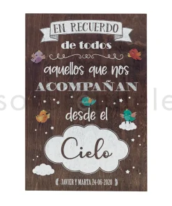 Cartel Madera Boda En recuerdo