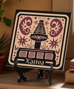 Azulejo Decorativo Estilo Socarrat- Font Gòtica