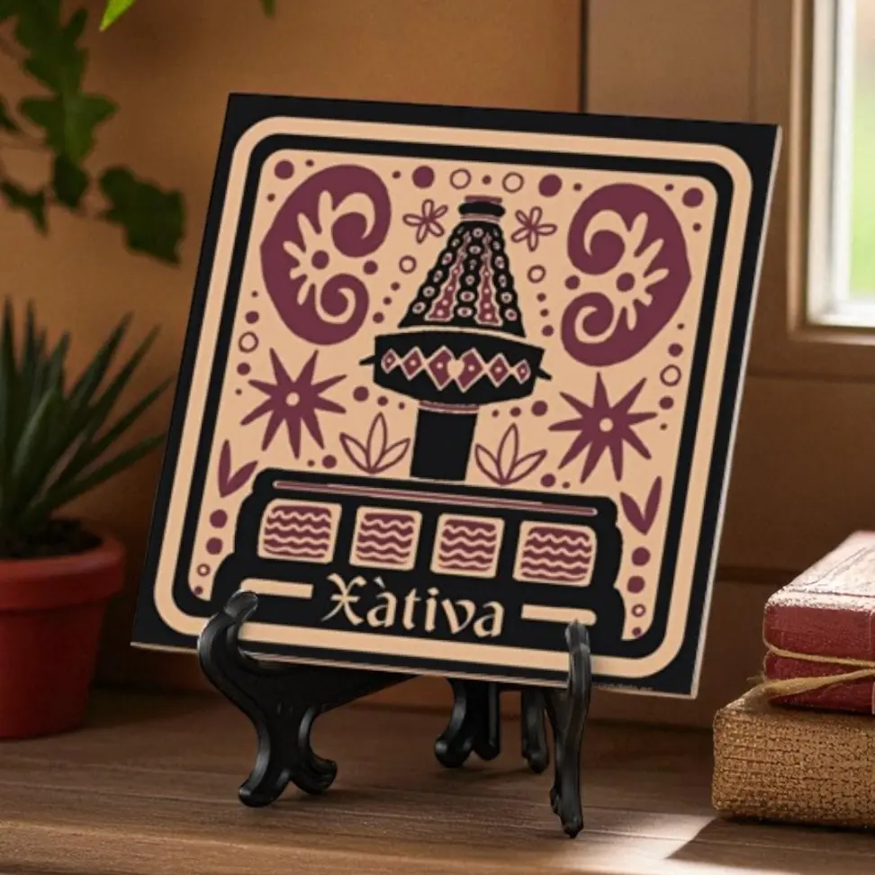 Azulejo Decorativo Estilo Socarrat- Font Gòtica