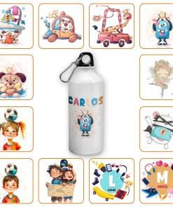 Botella de Aluminio personalizada con diseño elegido