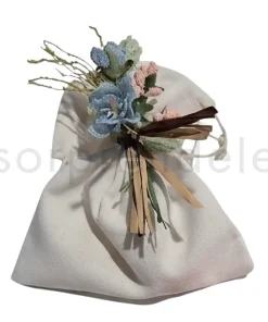 Bolsita Flores Azul y Rosa con 2 Jabones