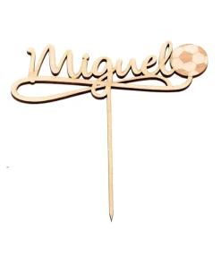 Cake Topper Balón Madera Nombre Personalizado