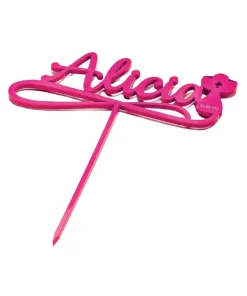 Cake Topper Cáliz Rosa Personalizado