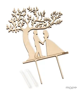 Cake Topper Madera Novios Árbol de la Vida