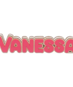 Deco Nombre Fucsia y Madera Personalizado
