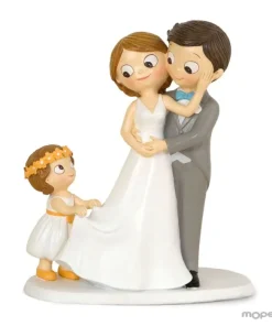 Figura de pastel Pop y Fun de novios con niña