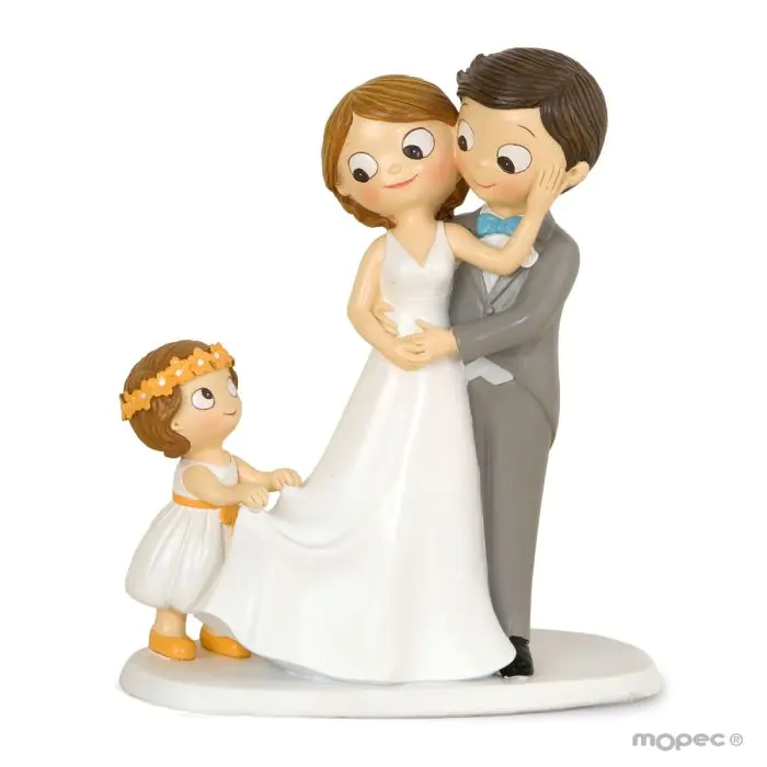 Figura de pastel Pop y Fun de novios con niña