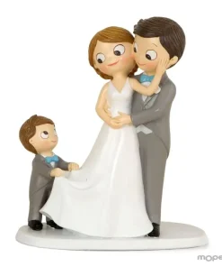 Figura de pastel Pop y Fun de novios con niño