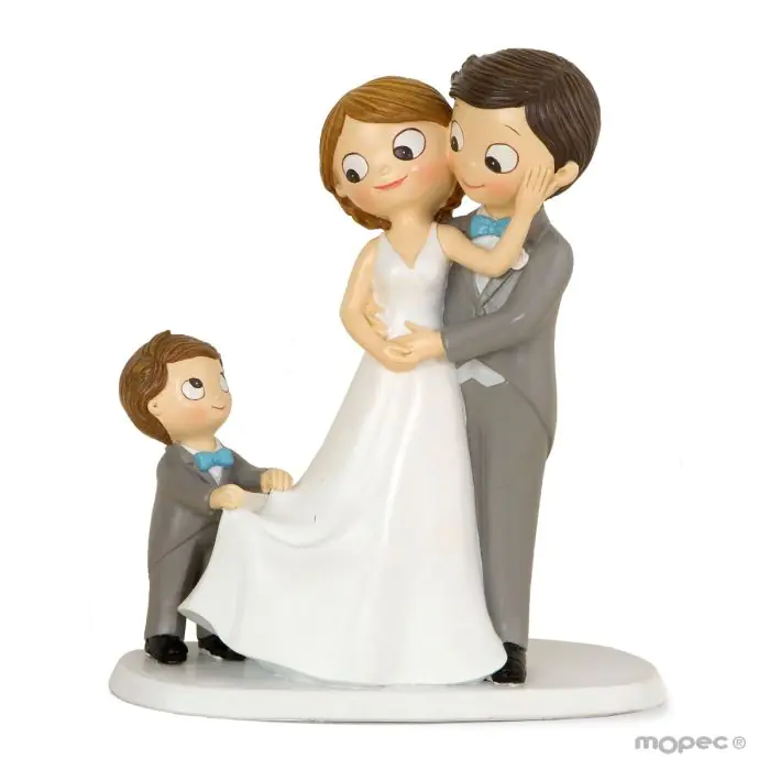 Figura de pastel Pop y Fun de novios con niño