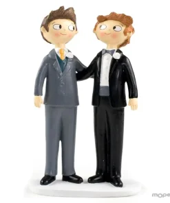 Figura de pastel Pop y Fun para boda de pareja de chicos