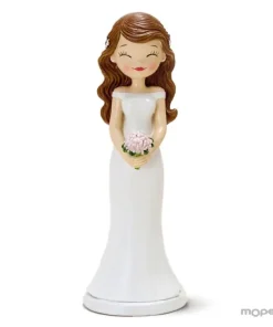 Figura de poliresina para pastel novia Pop y Fun con ojitos cerrados