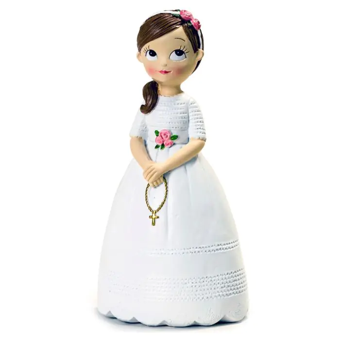 Figura para tarta niña comunión con rosario